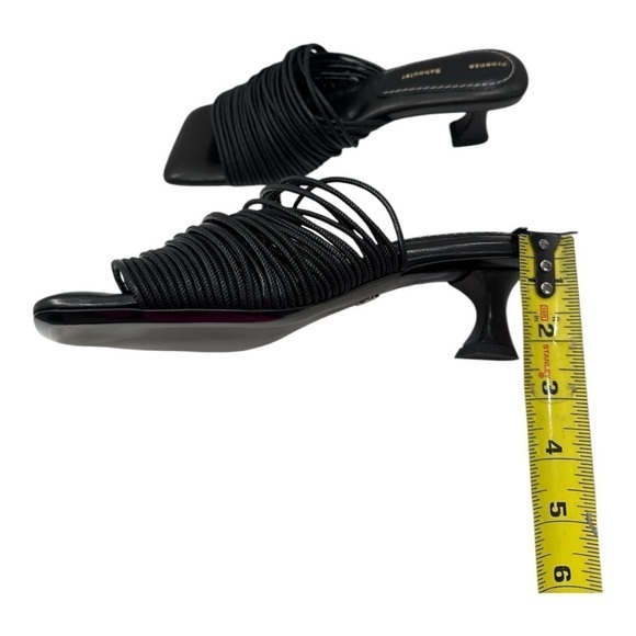 Proenza Schouler Rolo Black Leather Strappy Kitten Heels, Size 36.5 Sandals NWB - Picture 8 of 9